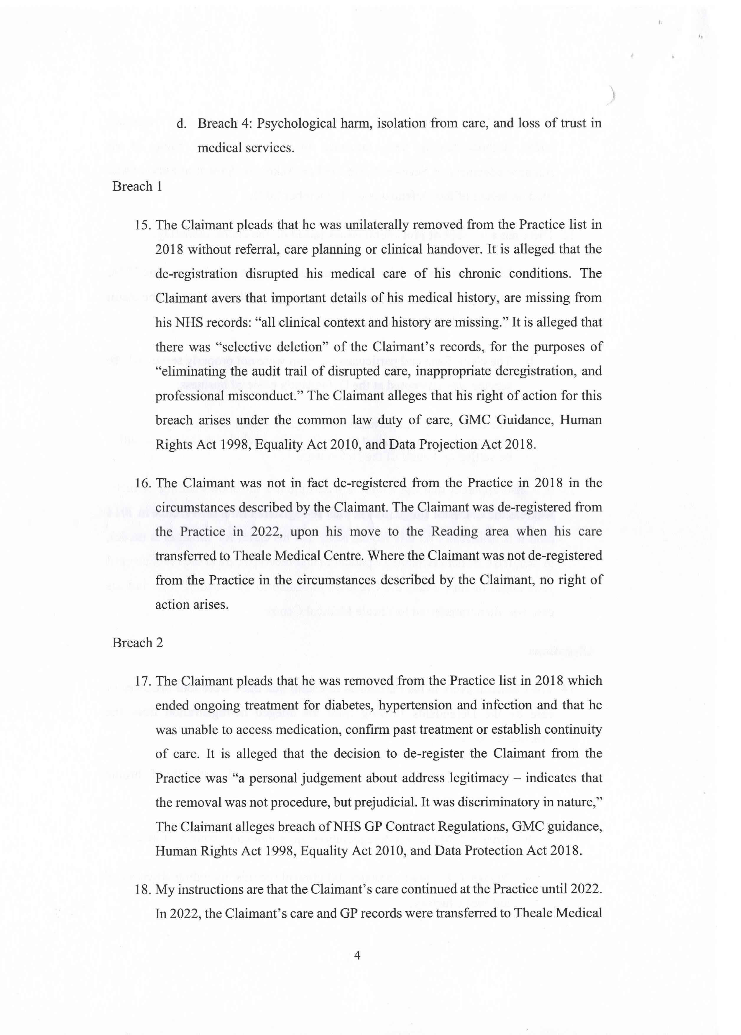 EX07	Witness Statement supporting N244 / N244-p4-witness-statement.jpeg / Evidential narrative advanced absent any verified statement of case