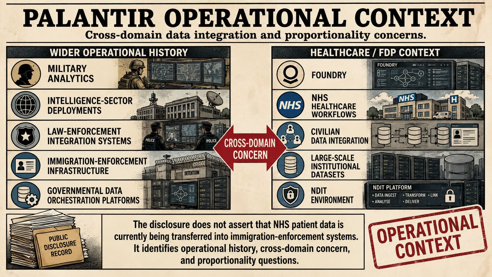 Illustrative disclosure diagram depicting the core sovereignty, confidentiality, and proportionality concerns arising from the reported NHS England policy position permitting broad external administrative access to identifiable patient medical data within the National Data Integration Tenant (NDIT) prior to pseudonymisation processing. The figure illustrates the disclosure’s central concern regarding externalised medical-data processing, non-sovereign computational infrastructure, identifiable patient-data exposure, administrative access to pre-pseudonymised medical identity structures, confidentiality degradation, informational sovereignty, and broad external access absent direct explicit sovereign patient consent.